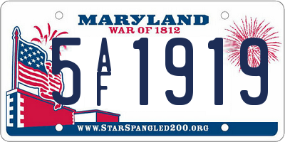MD license plate 5AF1919