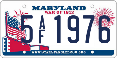 MD license plate 5AF1976