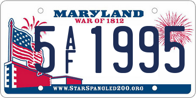 MD license plate 5AF1995