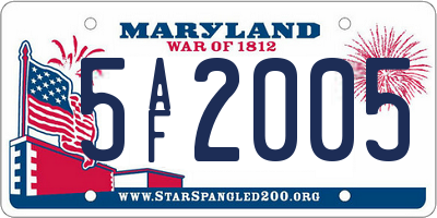 MD license plate 5AF2005