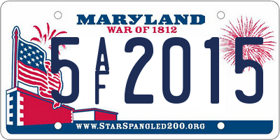 MD license plate 5AF2015