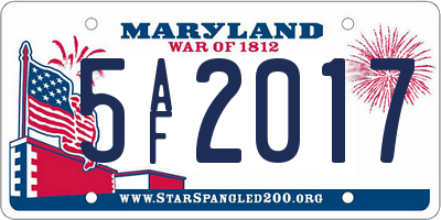 MD license plate 5AF2017