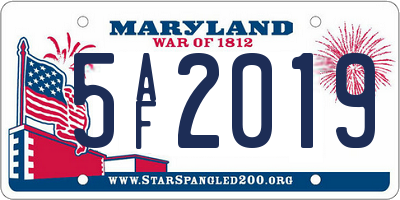 MD license plate 5AF2019