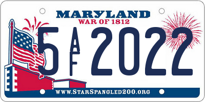 MD license plate 5AF2022