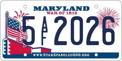 MD license plate 5AF2026