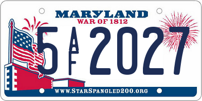 MD license plate 5AF2027