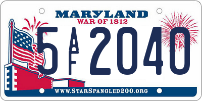 MD license plate 5AF2040