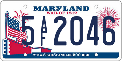 MD license plate 5AF2046