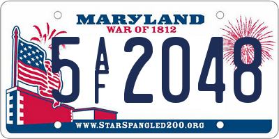 MD license plate 5AF2048
