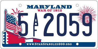 MD license plate 5AF2059