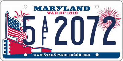 MD license plate 5AF2072