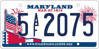 MD license plate 5AF2075