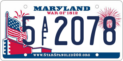 MD license plate 5AF2078