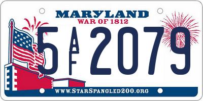 MD license plate 5AF2079
