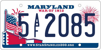 MD license plate 5AF2085