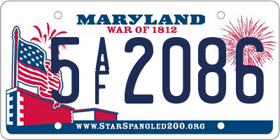 MD license plate 5AF2086