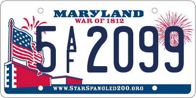 MD license plate 5AF2099