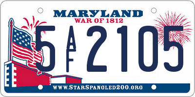 MD license plate 5AF2105