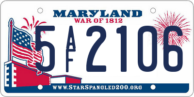 MD license plate 5AF2106