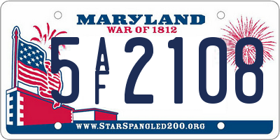 MD license plate 5AF2108