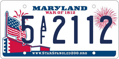MD license plate 5AF2112