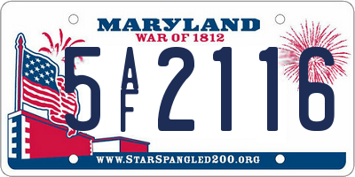 MD license plate 5AF2116