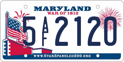 MD license plate 5AF2120