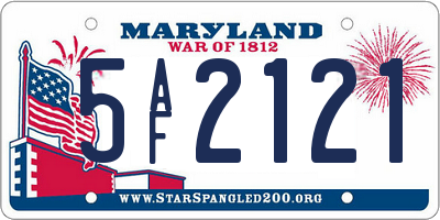 MD license plate 5AF2121