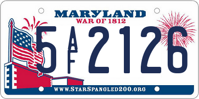 MD license plate 5AF2126