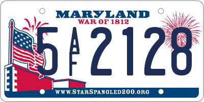 MD license plate 5AF2128