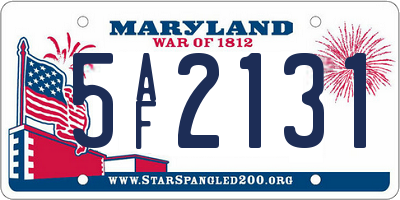 MD license plate 5AF2131