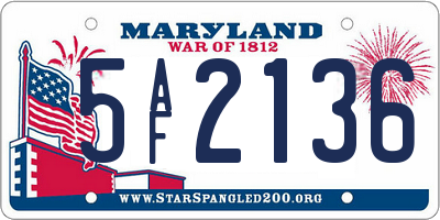 MD license plate 5AF2136