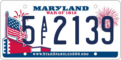 MD license plate 5AF2139