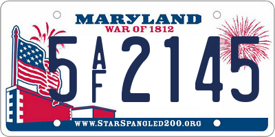 MD license plate 5AF2145