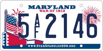 MD license plate 5AF2146
