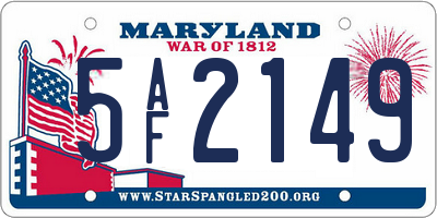 MD license plate 5AF2149