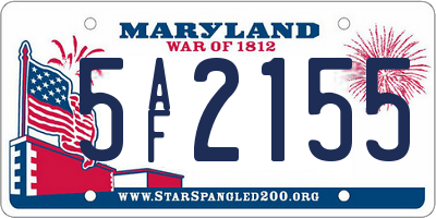 MD license plate 5AF2155