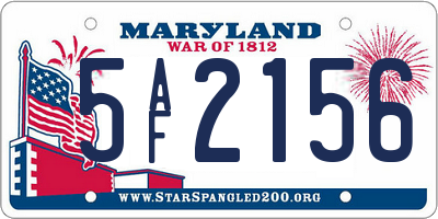 MD license plate 5AF2156