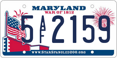 MD license plate 5AF2159