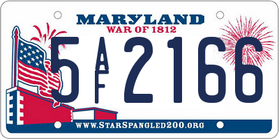 MD license plate 5AF2166