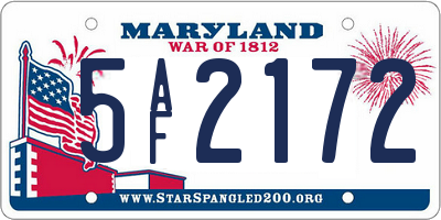 MD license plate 5AF2172