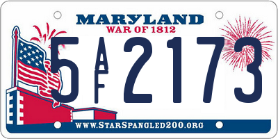 MD license plate 5AF2173