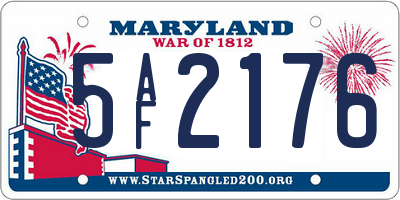 MD license plate 5AF2176