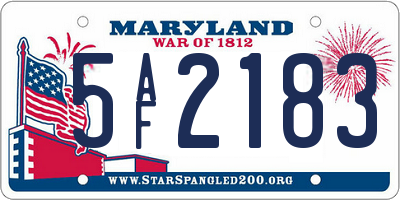 MD license plate 5AF2183