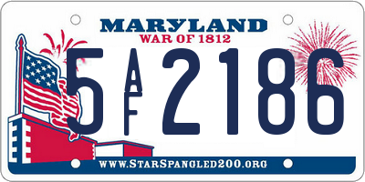MD license plate 5AF2186