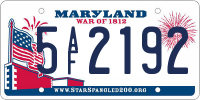 MD license plate 5AF2192