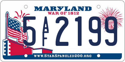 MD license plate 5AF2199