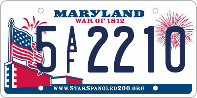 MD license plate 5AF2210