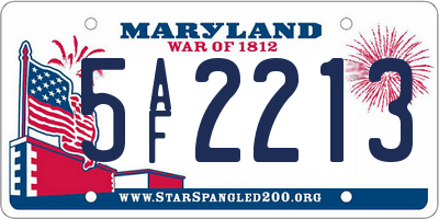 MD license plate 5AF2213