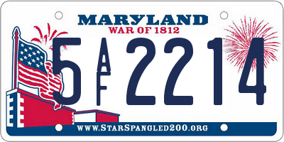 MD license plate 5AF2214